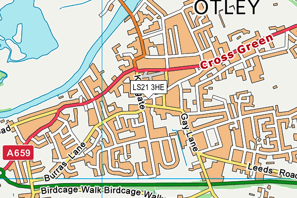 LS21 3HE map - OS VectorMap District (Ordnance Survey)