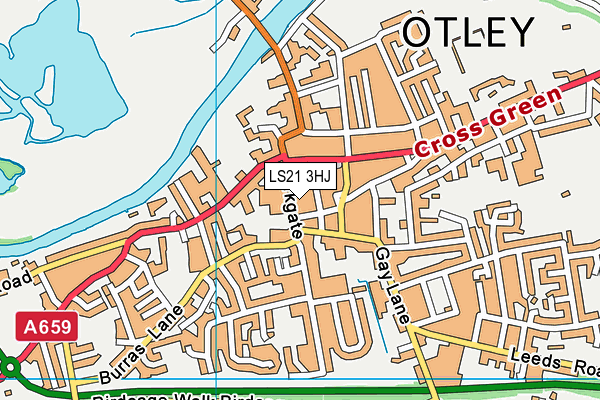 LS21 3HJ map - OS VectorMap District (Ordnance Survey)