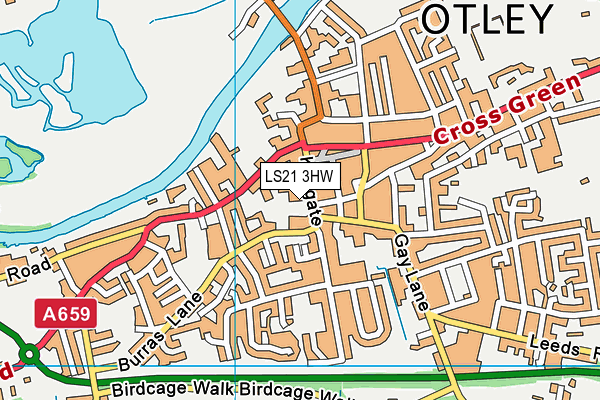 LS21 3HW map - OS VectorMap District (Ordnance Survey)