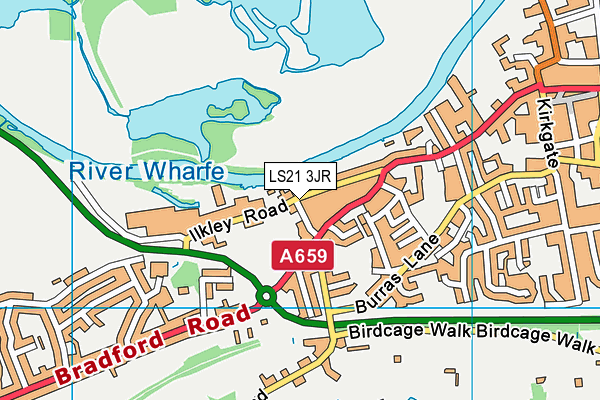 LS21 3JR map - OS VectorMap District (Ordnance Survey)