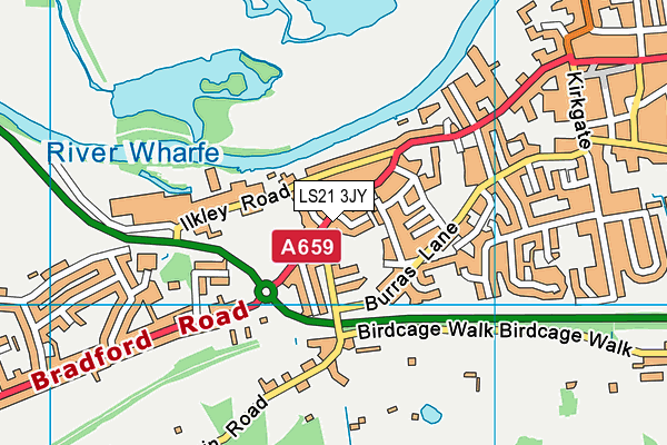 LS21 3JY map - OS VectorMap District (Ordnance Survey)