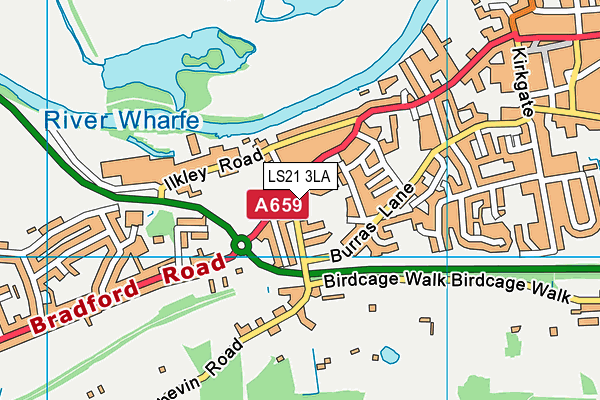 LS21 3LA map - OS VectorMap District (Ordnance Survey)