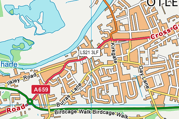 LS21 3LF map - OS VectorMap District (Ordnance Survey)