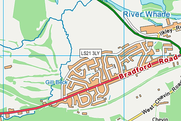 LS21 3LY map - OS VectorMap District (Ordnance Survey)