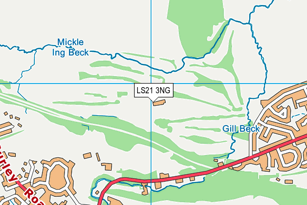 Otley Golf Club map (LS21 3NG) - OS VectorMap District (Ordnance Survey)