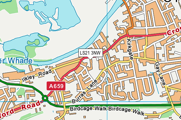 LS21 3NW map - OS VectorMap District (Ordnance Survey)