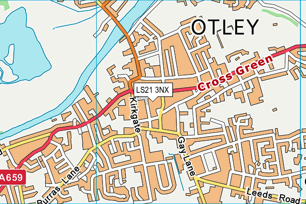 LS21 3NX map - OS VectorMap District (Ordnance Survey)