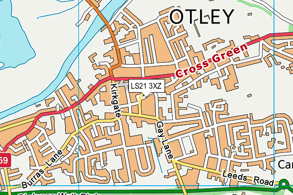 LS21 3XZ map - OS VectorMap District (Ordnance Survey)