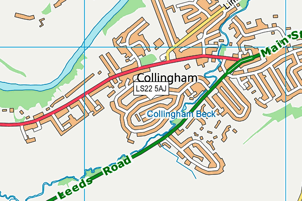 LS22 5AJ map - OS VectorMap District (Ordnance Survey)
