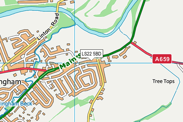 LS22 5BD map - OS VectorMap District (Ordnance Survey)