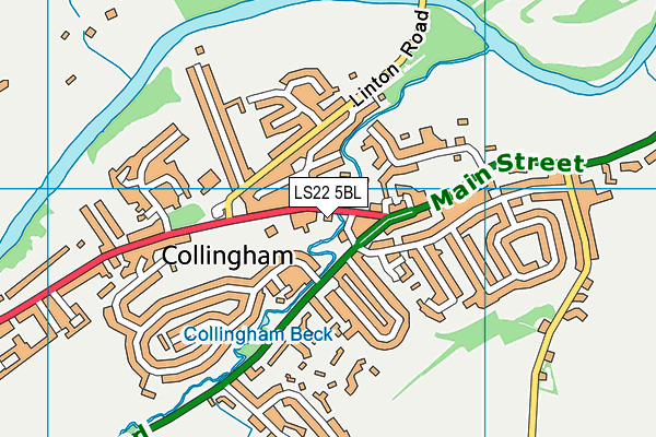 Collingham And Linton Sports Association map (LS22 5BL) - OS VectorMap District (Ordnance Survey)