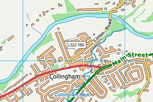 Collingham Lady Elizabeth Hastings C Of E Primary School map (LS22 5BS) - OS VectorMap District (Ordnance Survey)