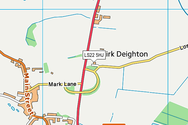 Kirk Deighton Rangers Junior Football Club (Closed) map (LS22 5HJ) - OS VectorMap District (Ordnance Survey)