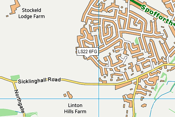 LS22 6FG map - OS VectorMap District (Ordnance Survey)