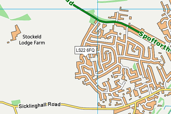 LS22 6FQ map - OS VectorMap District (Ordnance Survey)