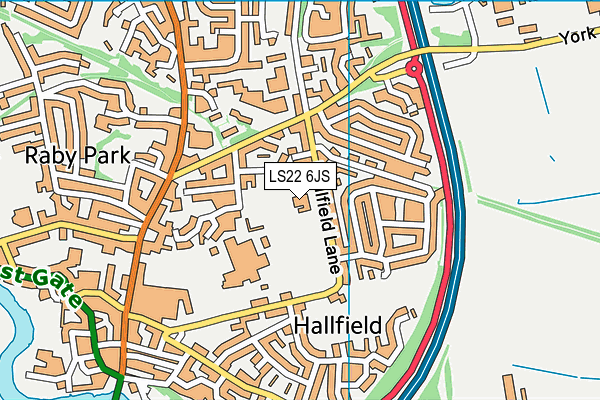 Wetherby High School map (LS22 6JS) - OS VectorMap District (Ordnance Survey)