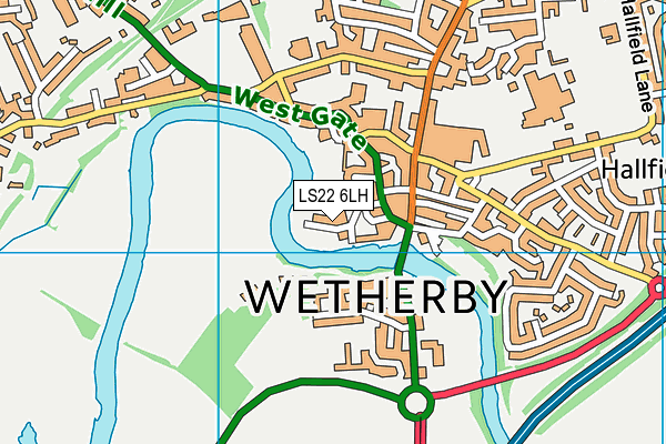 Wetherby Castlegarth Tennis Club map (LS22 6LH) - OS VectorMap District (Ordnance Survey)
