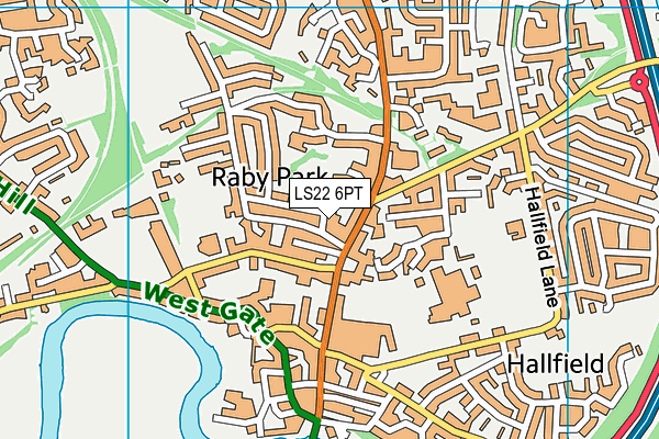 LS22 6PT map - OS VectorMap District (Ordnance Survey)