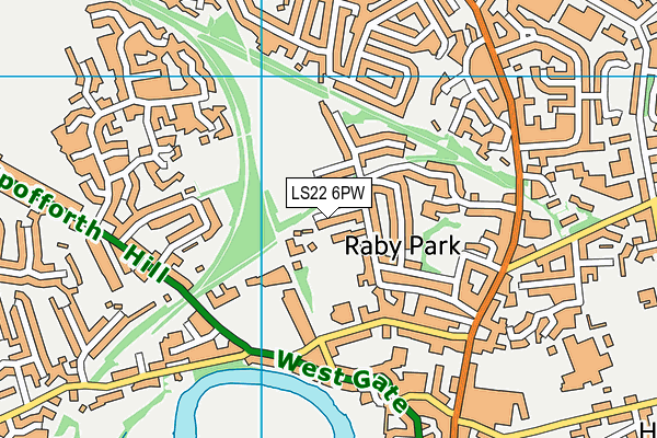 LS22 6PW map - OS VectorMap District (Ordnance Survey)