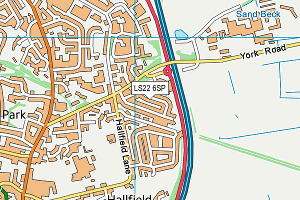 LS22 6SP map - OS VectorMap District (Ordnance Survey)