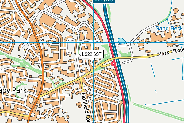 LS22 6ST map - OS VectorMap District (Ordnance Survey)