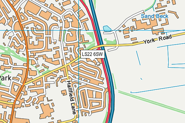 LS22 6SW map - OS VectorMap District (Ordnance Survey)