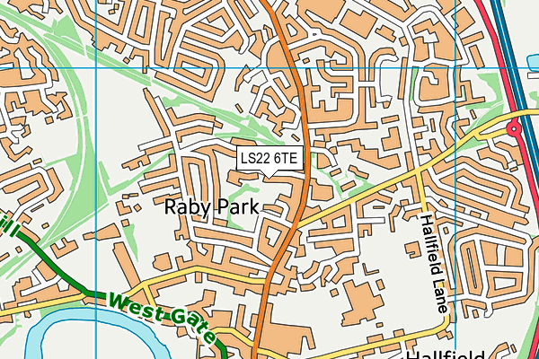 LS22 6TE map - OS VectorMap District (Ordnance Survey)