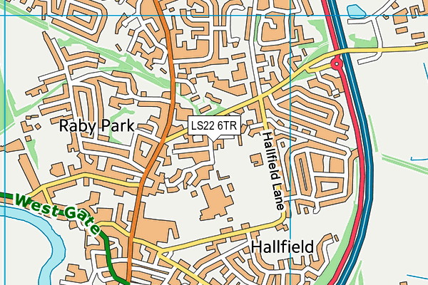 LS22 6TR map - OS VectorMap District (Ordnance Survey)
