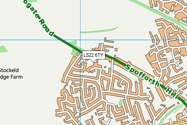 LS22 6TY map - OS VectorMap District (Ordnance Survey)
