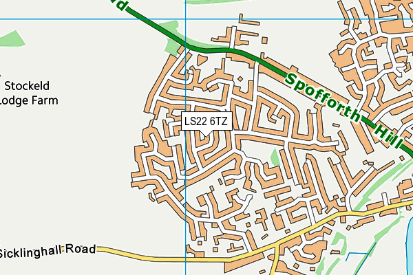 LS22 6TZ map - OS VectorMap District (Ordnance Survey)