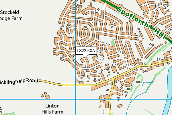 LS22 6XA map - OS VectorMap District (Ordnance Survey)
