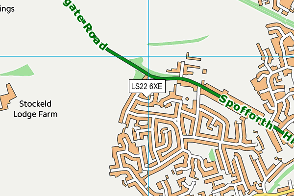 LS22 6XE map - OS VectorMap District (Ordnance Survey)