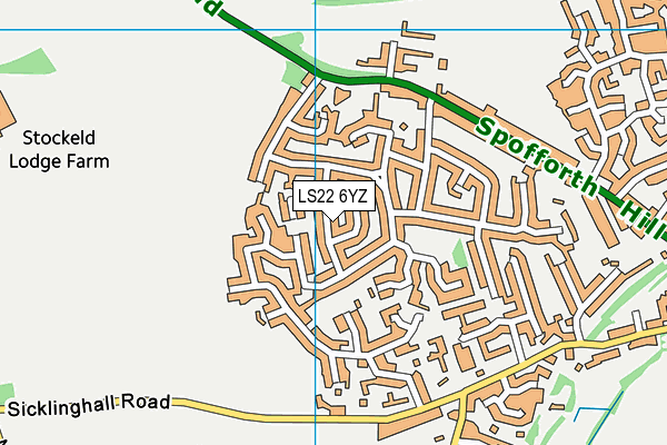 LS22 6YZ map - OS VectorMap District (Ordnance Survey)