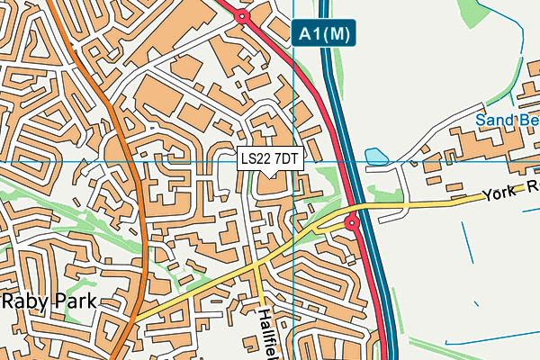 LS22 7DT map - OS VectorMap District (Ordnance Survey)