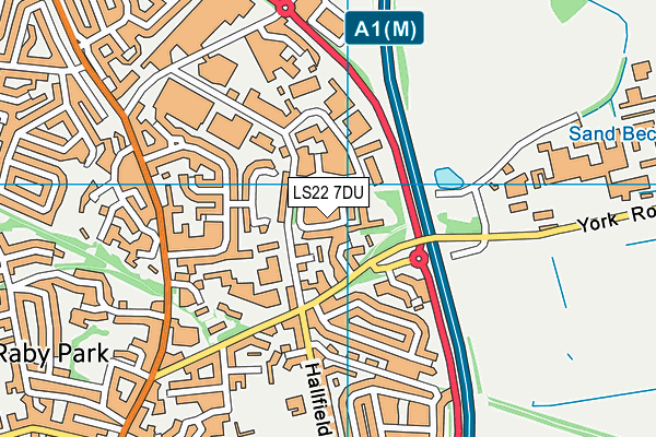 LS22 7DU map - OS VectorMap District (Ordnance Survey)