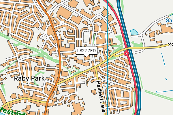 LS22 7FD map - OS VectorMap District (Ordnance Survey)