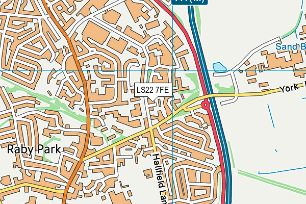 LS22 7FE map - OS VectorMap District (Ordnance Survey)