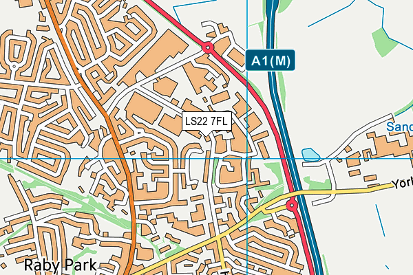 LS22 7FL map - OS VectorMap District (Ordnance Survey)