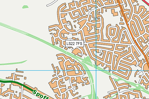LS22 7FS map - OS VectorMap District (Ordnance Survey)