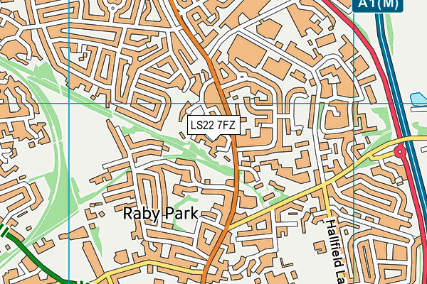 LS22 7FZ map - OS VectorMap District (Ordnance Survey)