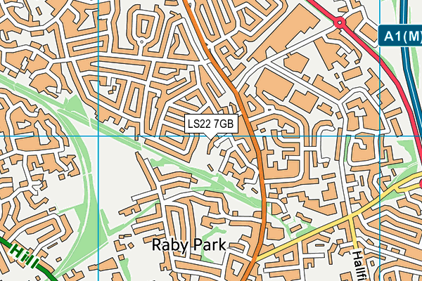 LS22 7GB map - OS VectorMap District (Ordnance Survey)
