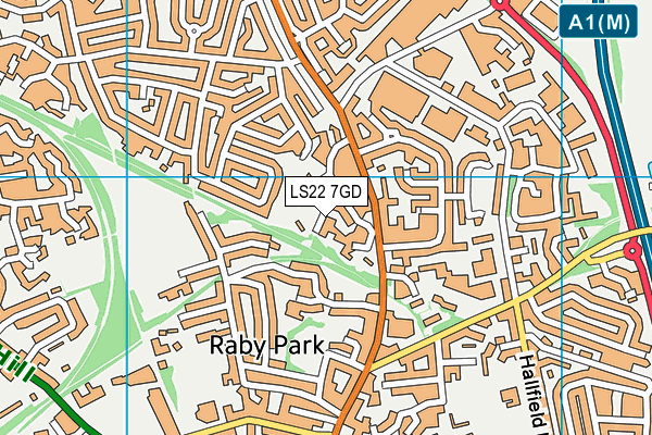 LS22 7GD map - OS VectorMap District (Ordnance Survey)