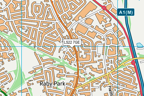 LS22 7GE map - OS VectorMap District (Ordnance Survey)