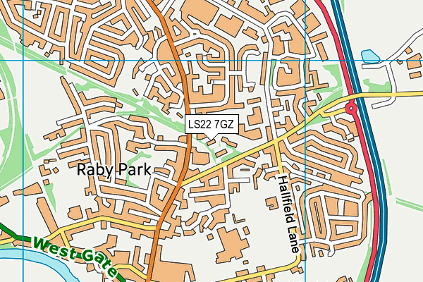 LS22 7GZ map - OS VectorMap District (Ordnance Survey)