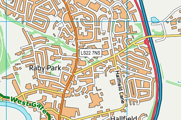 LS22 7NS map - OS VectorMap District (Ordnance Survey)