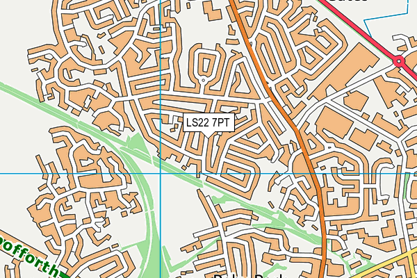 LS22 7PT map - OS VectorMap District (Ordnance Survey)