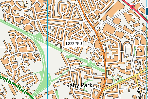 LS22 7PU map - OS VectorMap District (Ordnance Survey)