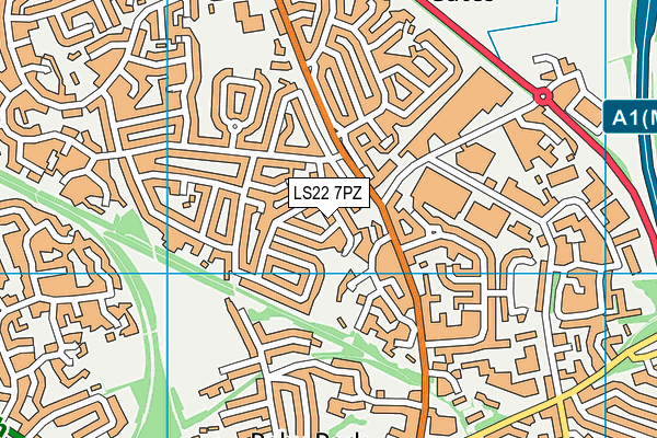 LS22 7PZ map - OS VectorMap District (Ordnance Survey)