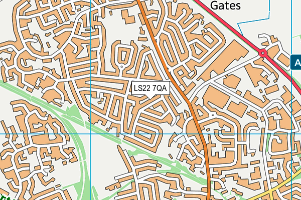 LS22 7QA map - OS VectorMap District (Ordnance Survey)