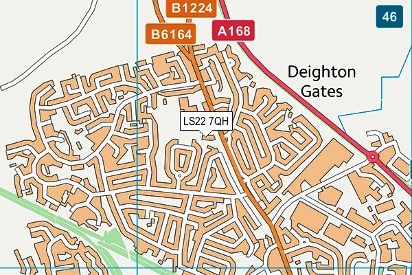 LS22 7QH map - OS VectorMap District (Ordnance Survey)